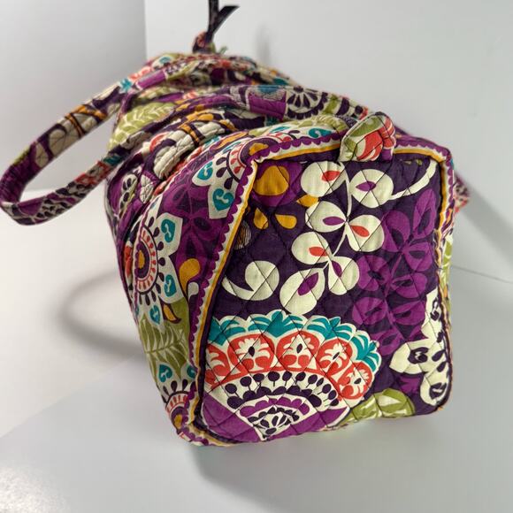 Vera Bradley Small Duffel Plum Crazy with ID Coin Purse - Picture 3 of 14